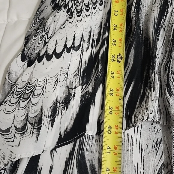 Bailey 44 NWOT XS Grumeti River Maxi Dress High Low Black White Graphic Ruched - Picture 14 of 15